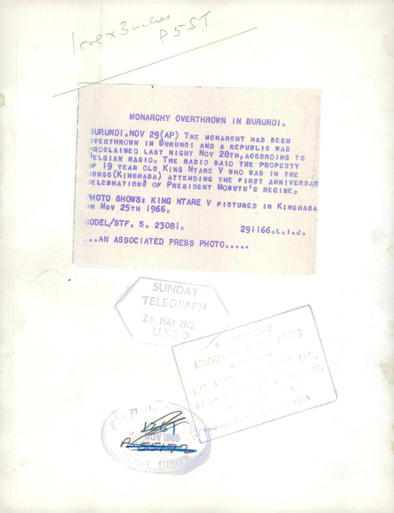 Ntare V of Burundi - Vintage Photograph