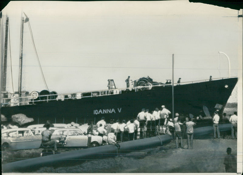 The tanker loanna with oil on board. - Vintage Photograph