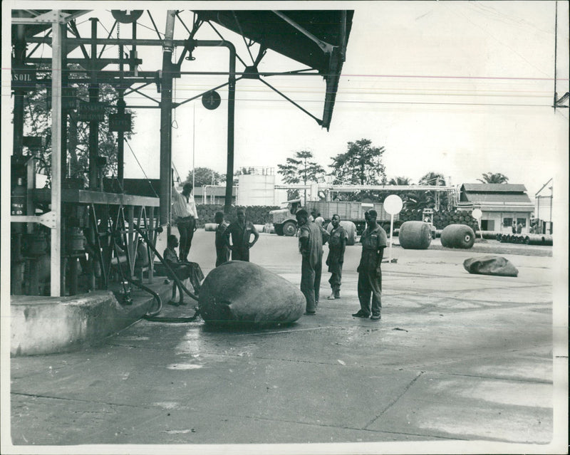 Petrol sent in pillow tanks zambia. - Vintage Photograph