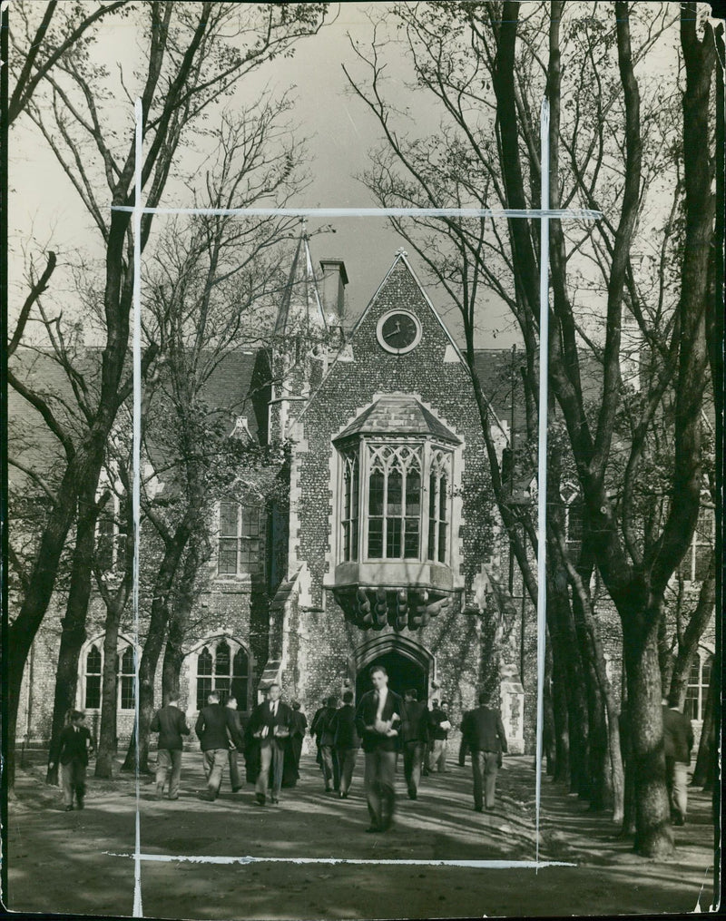 Central Entrance to college from the avenue. - Vintage Photograph