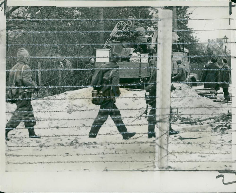 armed memeber of the east german people police. - Vintage Photograph
