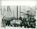 jeep load at heavily armed steel-helment american military police at east Wall. - Vintage Photograph