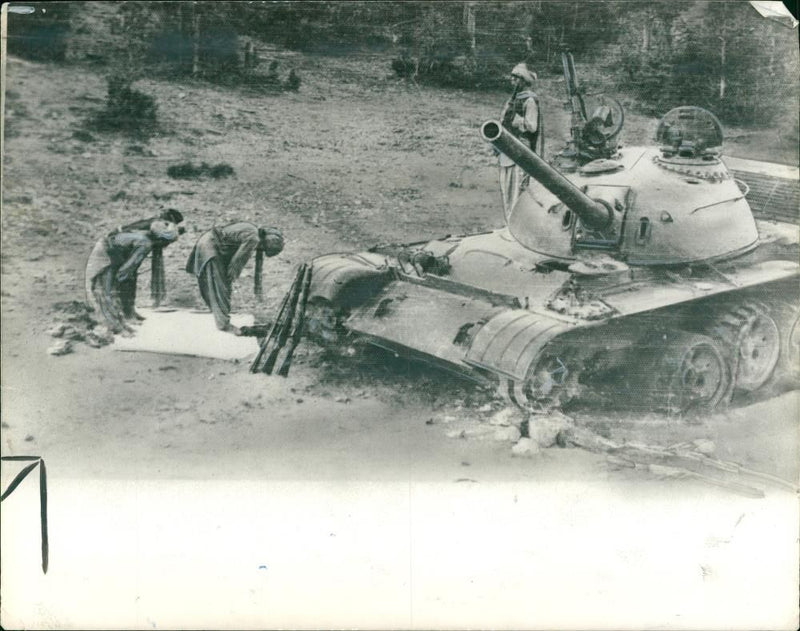 The SovietâAfghan War. Russian tank. - Vintage Photograph