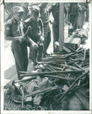 africa: katanga with soldier in U.S. - Vintage Photograph