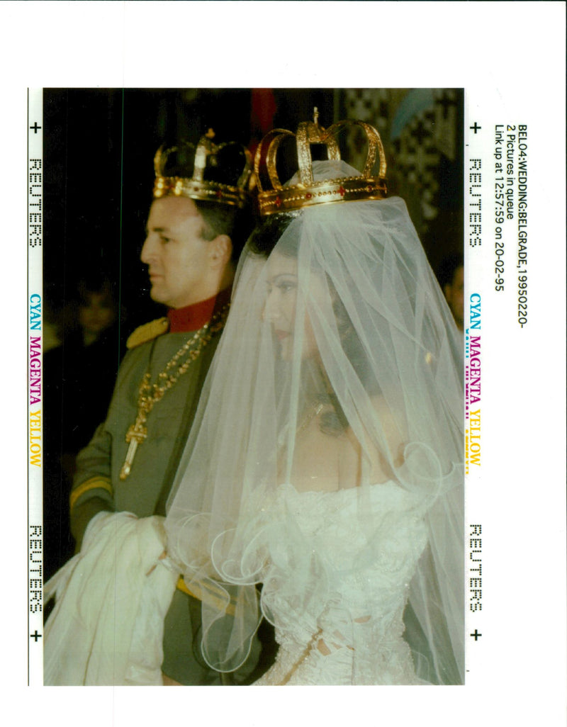 Arkan with his bride singer Ceca - Vintage Photograph