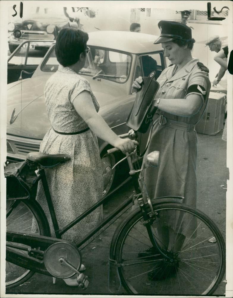 Cypriots searched after murder. - Vintage Photograph
