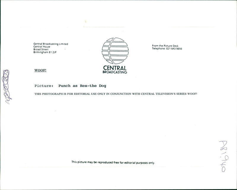 Tv Progs Woof. - Vintage Photograph