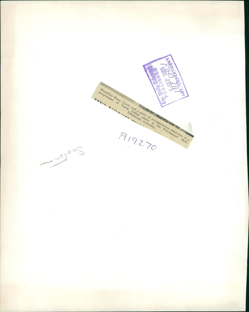 Bismillah Khan and some musicians. - Vintage Photograph