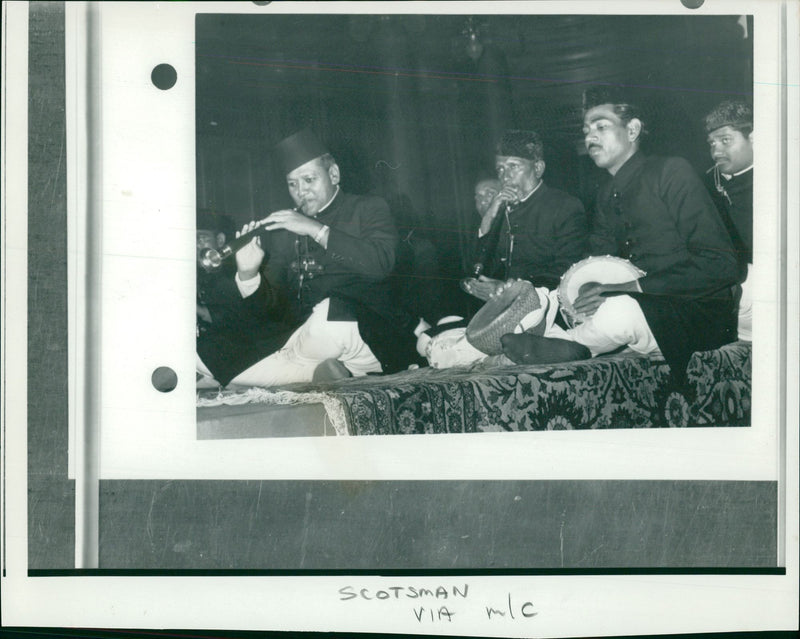 Bismillah Khan and some musicians. - Vintage Photograph