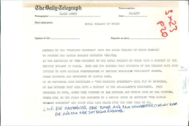 Royal College of Music. - Vintage Photograph