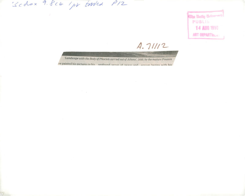 Landscape with the body of Phocion carried out of Athens. - Vintage Photograph