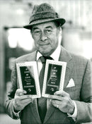 Rex Harrison with his poetry book "If Love Be Love" - Vintage Photograph