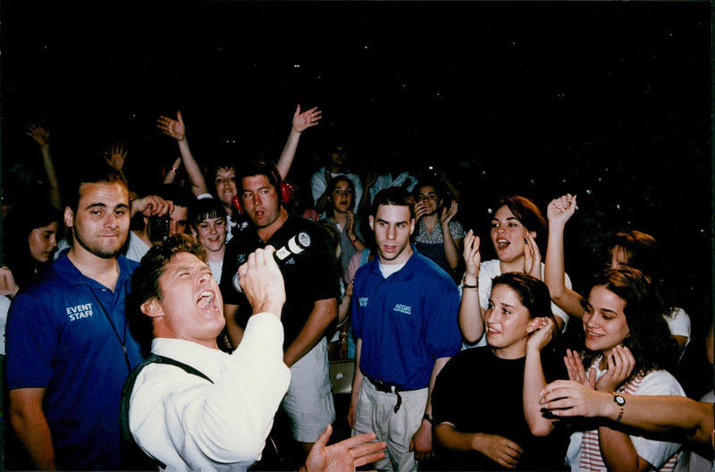 David Hasselhoff sings at KISS 108's charity concert - Vintage Photograph