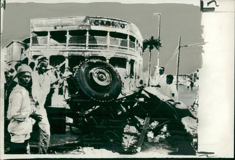 The Wreckage Of An  Empty Petrol Tanker. - Vintage Photograph