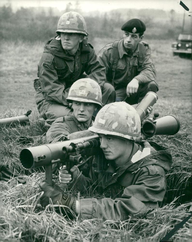 USA: Army Anti-Tank Rocket Grenade: L/.Cpl. T. Wrighting - Vintage Photograph