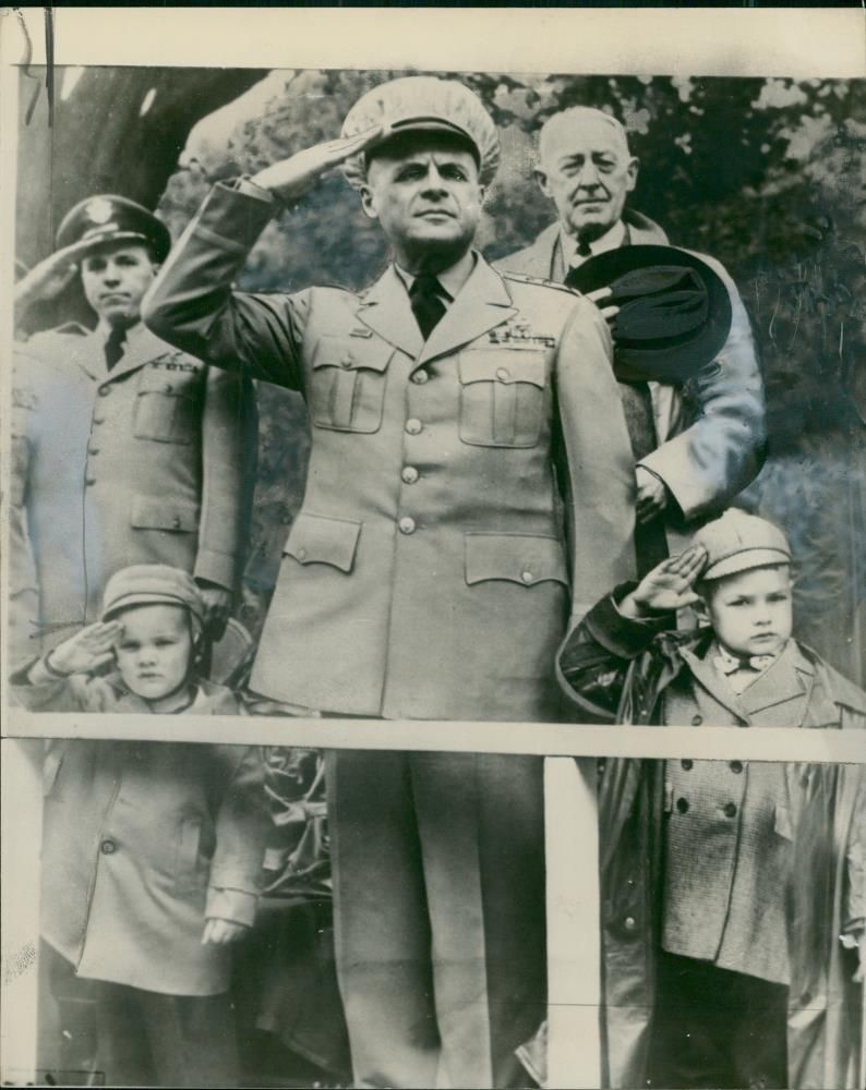 Matthew Ridgway with two small boys - Vintage Photograph