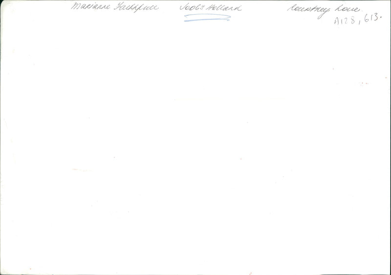 Musician Jools Holland with singer Marianne Faithfull (R) - Vintage Photograph