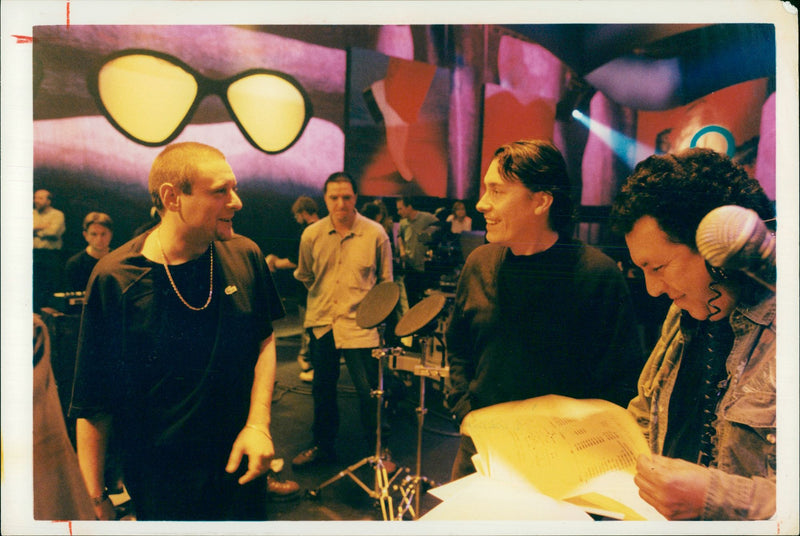 Musician Jools Holland (R) with Shaun Ryder - Vintage Photograph