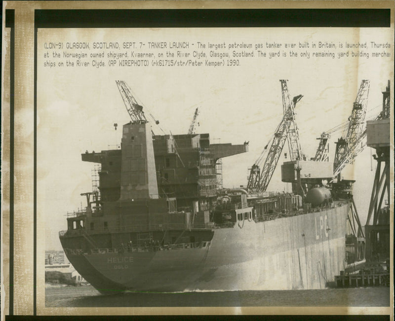 Ship: Tanker Launch - Vintage Photograph