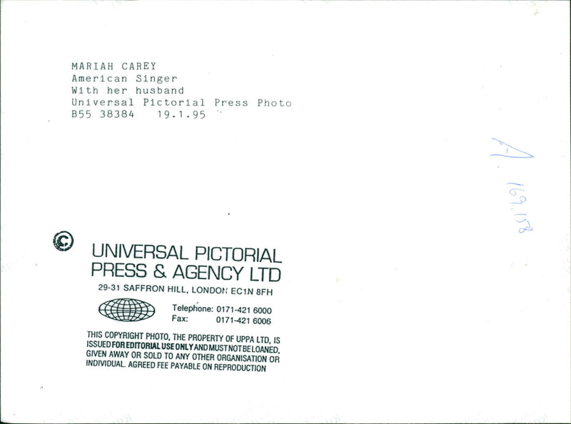 Mariah Carey  with her husband. - Vintage Photograph