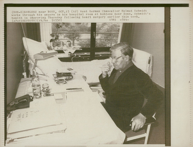 Helmut Schmidt Former Chancellor of West Germany. - Vintage Photograph