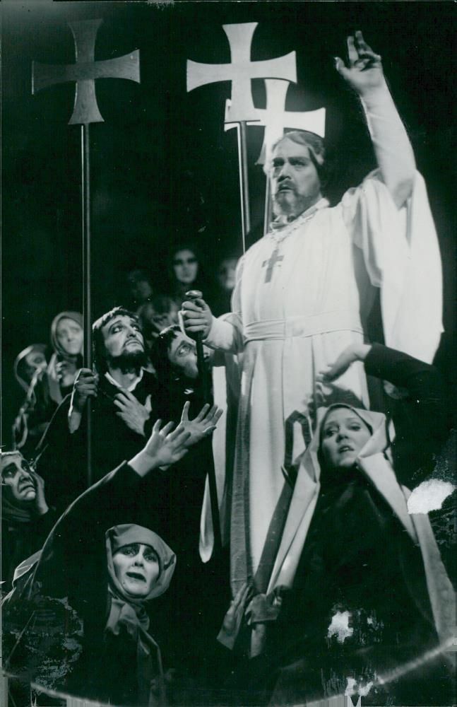 Scene from "The Murder of the Cathedral" on the Drama with Anders de Wahl - Vintage Photograph