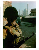 An Indian soldier stands guard near the Hazratbal Shrine - Vintage Photograph