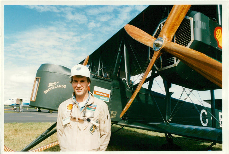 Pilot peter mcmillan with the vimy. - Vintage Photograph