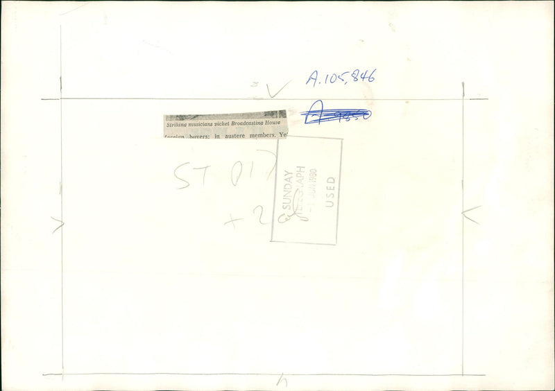 Striking musicians picket broadcasting house. - Vintage Photograph