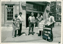 Striking musicians picket broadcasting house. - Vintage Photograph