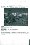 Turkish soldier wearing camouflage combat dress. - Vintage Photograph