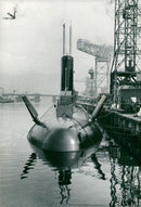 Submarine HMS dreadnought. - Vintage Photograph