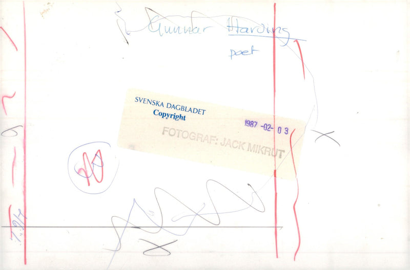 1987 ENGLISH BILDARKIVET THEATRE STOCKHOLM PHOT POET - Vintage Photograph