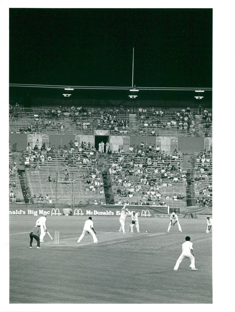 Australia vs West Indies Floodlit cricket match - Vintage Photograph