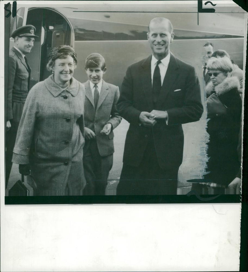 Princess Margaret with Prince Of Wales and son Prince Charles - Vintage Photograph