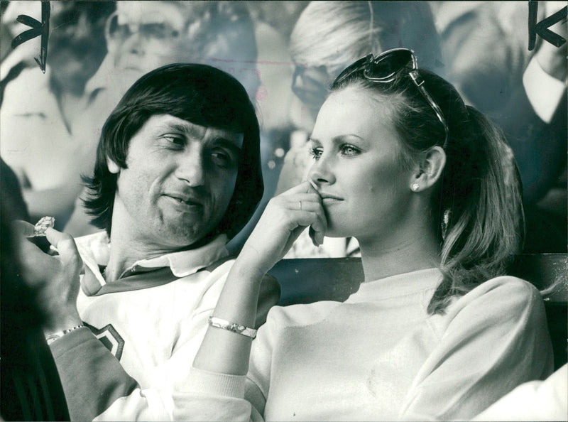 Ilie Năstase with domique. - Vintage Photograph