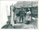 Irish guards laundry at camp rideau in southern belize. - Vintage Photograph