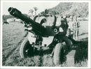 A 105mm gun of the arakan batter. - Vintage Photograph