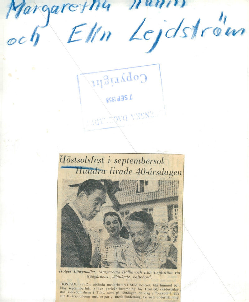 JUBILEUM HOSTSOL SOARE CABARET CONCERT HALLS SWEDEN STALIN - Vintage Photograph