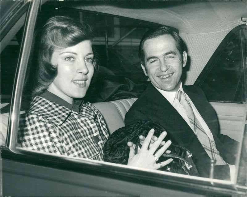 King constantine with wife Queen Anne-Marie of Greece. - Vintage Photograph