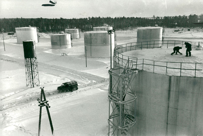 Oil tank at Surgut. - Vintage Photograph