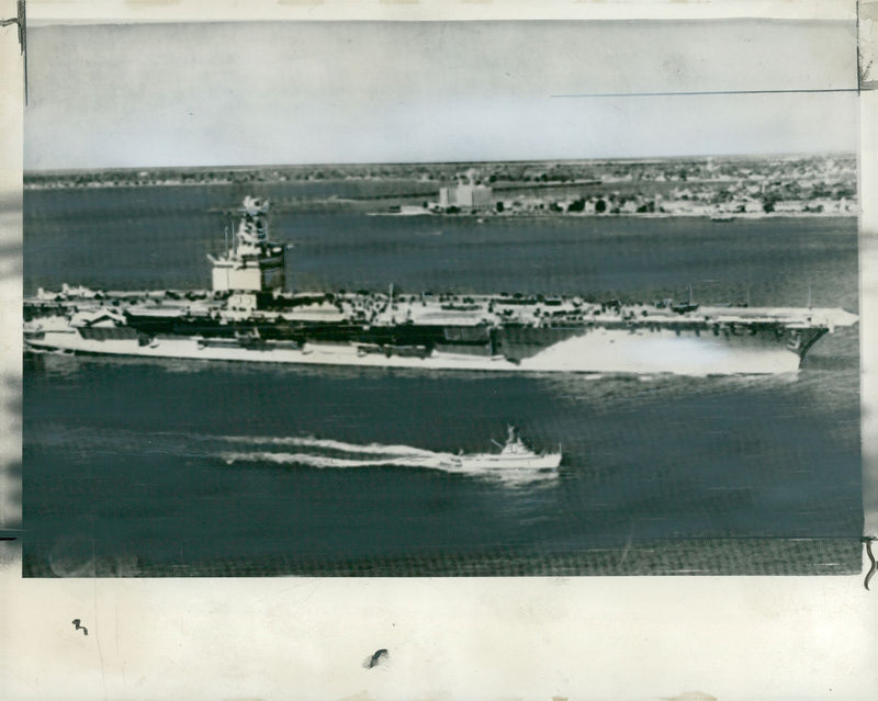 The giant American aircraft carrier Enterprise. - Vintage Photograph