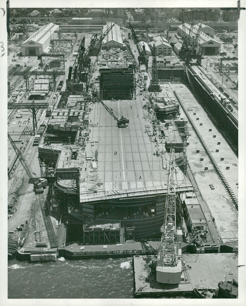 Ab aerial vght.iew of the five-acre fli - Vintage Photograph