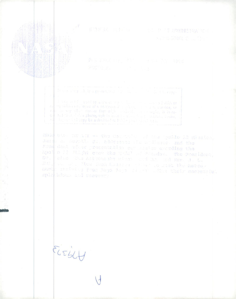 Apollo 13. - Vintage Photograph