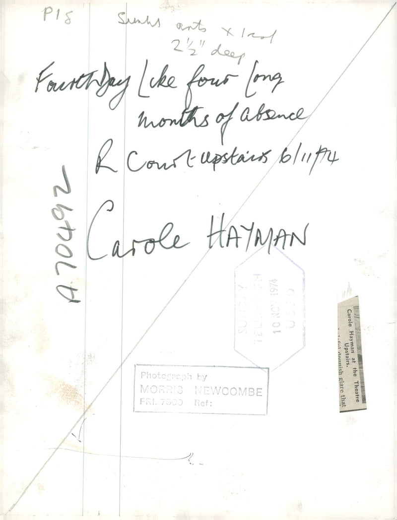 Carole Hayman, English writer - Vintage Photograph