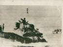 Germanwar: sicily with american tank. - Vintage Photograph