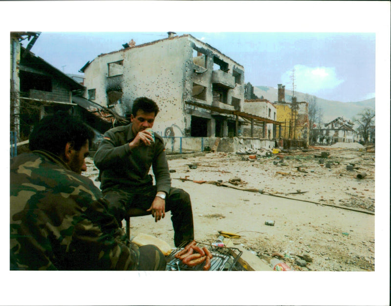 bosnian army soldiers - Vintage Photograph