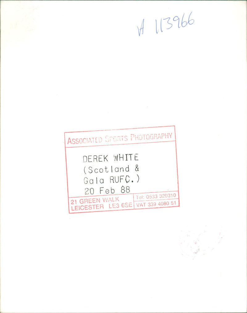 Derek White rugby union - Vintage Photograph