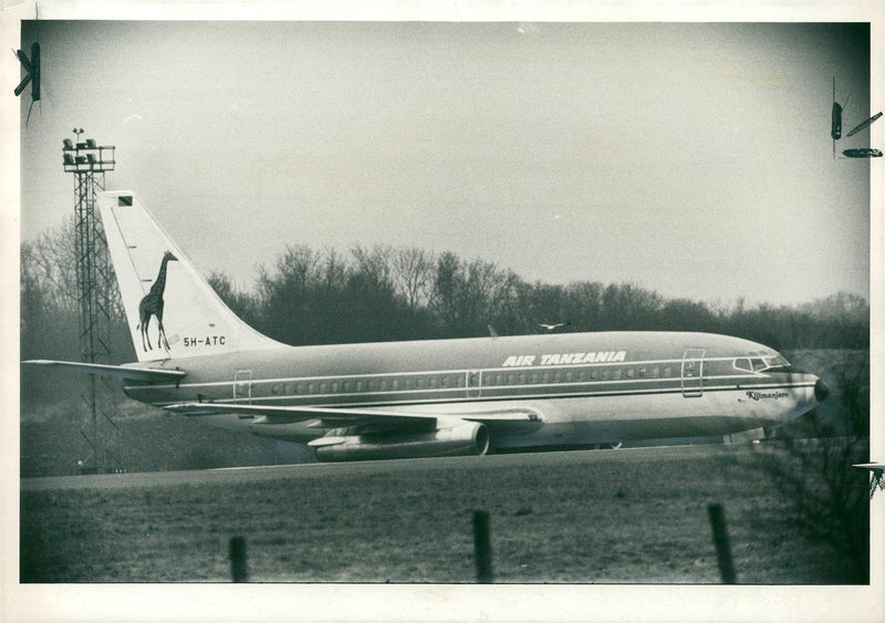 The hijacked plain at Stansted. - Vintage Photograph