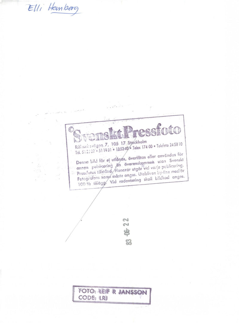 1983 OTHE DISCLOSED IMAGE TEL EACH HEINBEG FILLSTAND AONCA COD LEIF JANSSON - Vintage Photograph